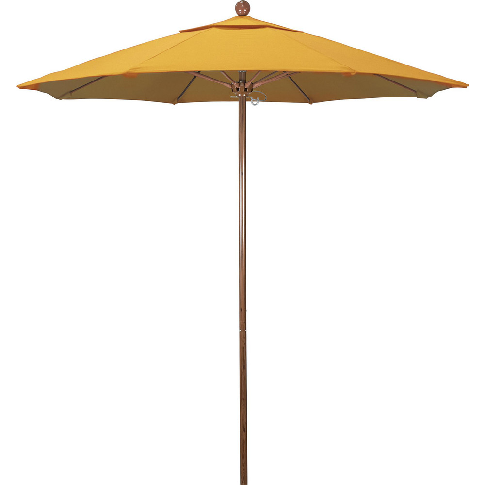 California Umbrella Patio Umbrella: 90" Dia, 8' High, Pacifica, Yellow, Aluminum Frame - 194061626580