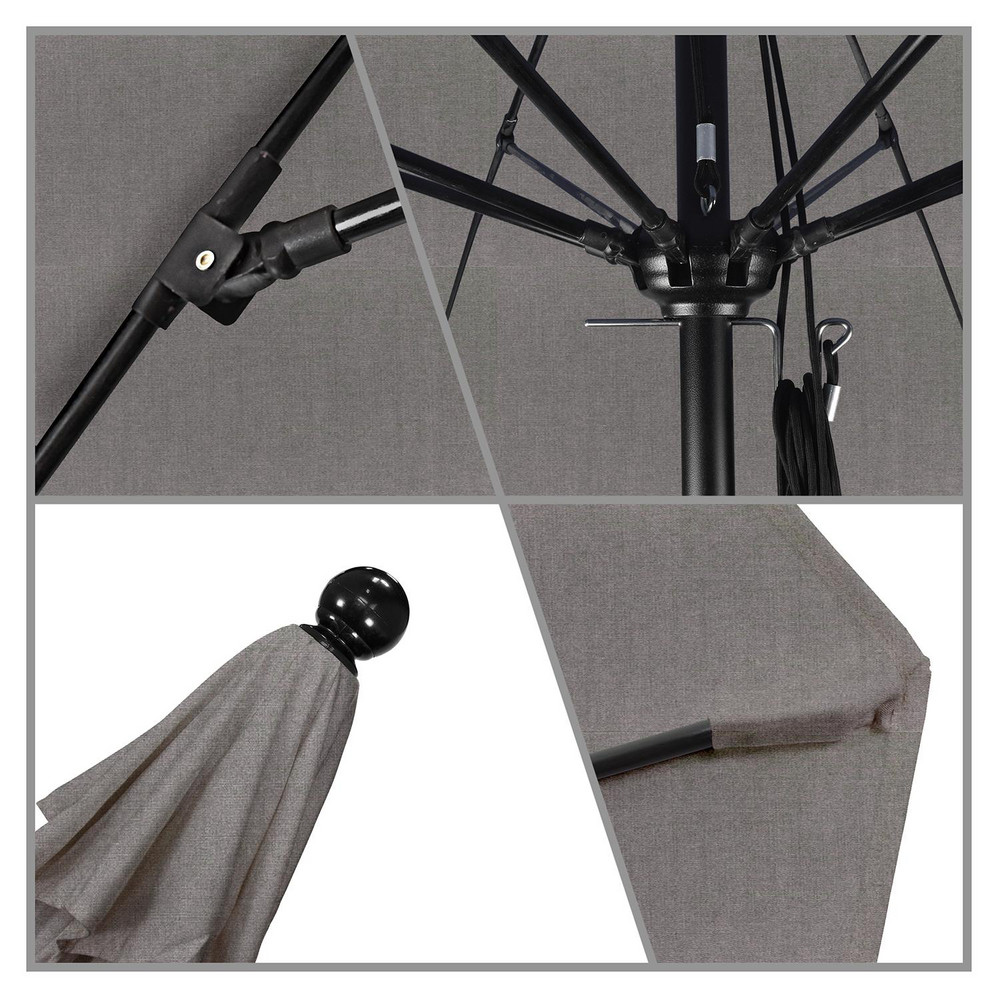 California Umbrella Patio Umbrella: 132" Dia, 8.917' High, Pacifica, Taupe, Aluminum Frame - 194061619780