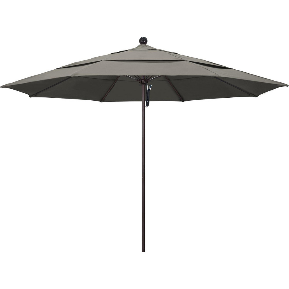 California Umbrella Patio Umbrella: 132" Dia, 8.917' High, Pacifica, Taupe, Aluminum Frame - 194061619780