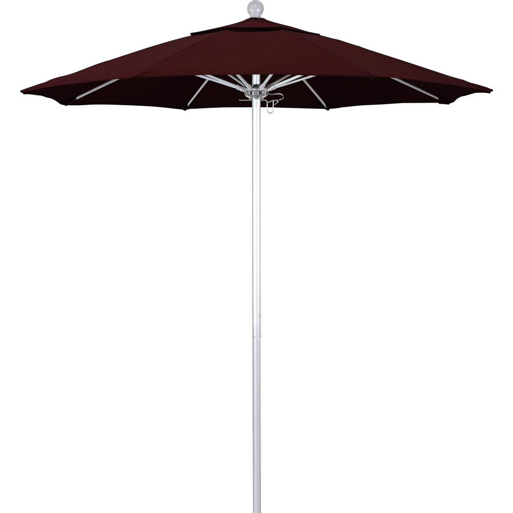 California Umbrella Patio Umbrella: 90" Dia, 8' High, Pacifica, Burgundy, Aluminum Frame - 194061620489