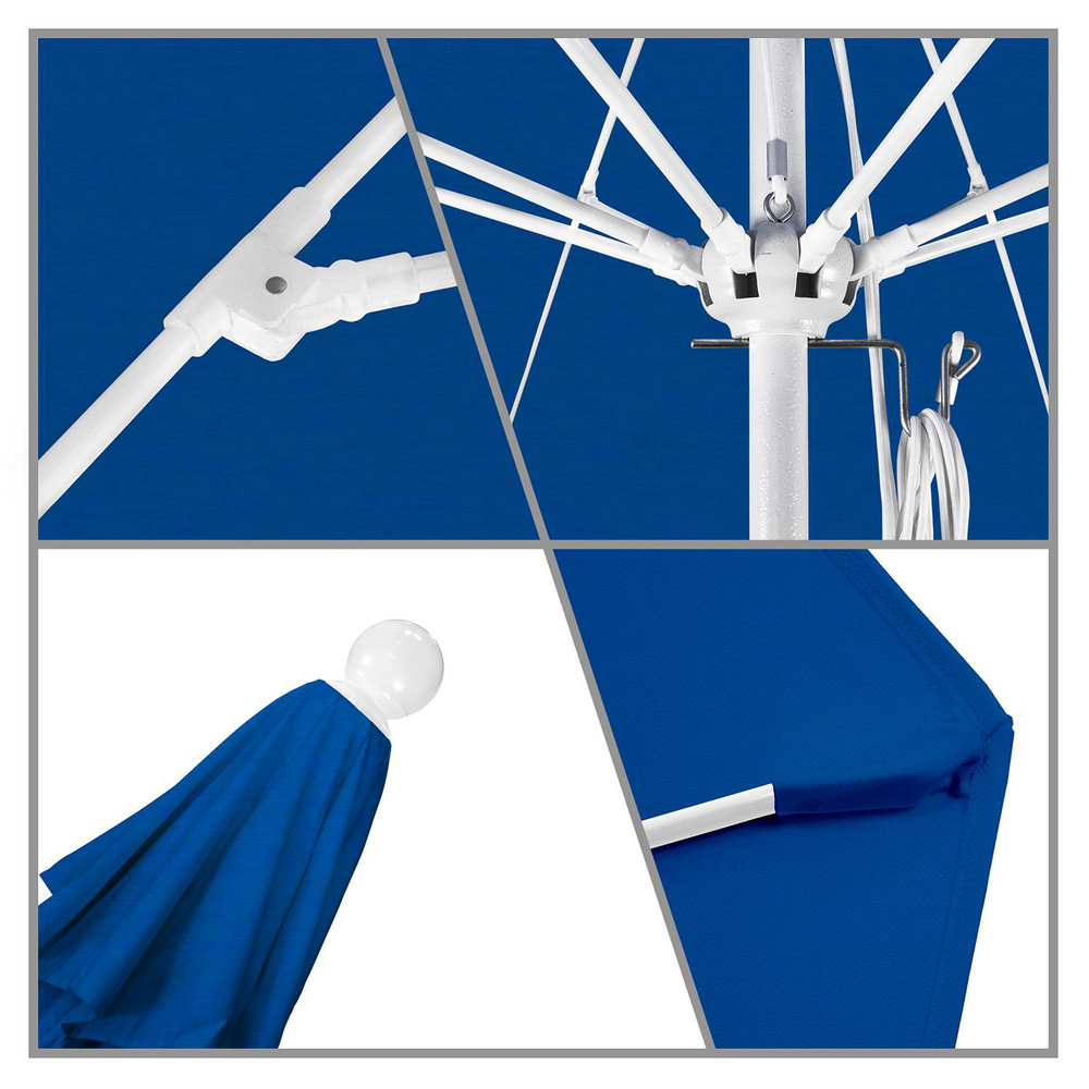 California Umbrella Patio Umbrella: 132" Dia, 8.917' High, Pacifica, Pacific Blue, Aluminum Frame - 194061619407