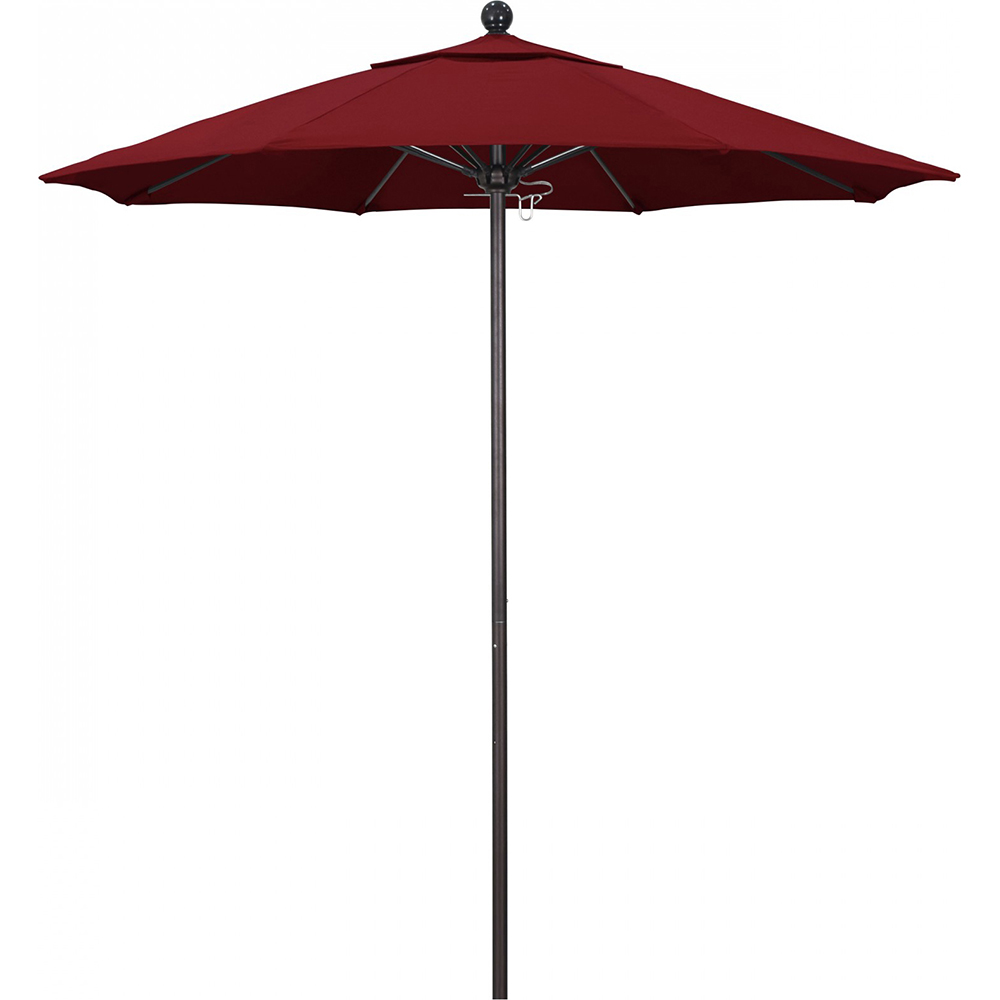 California Umbrella Patio Umbrella: 90" Dia, 7.5' High, Solution Dyed Polyester, Navy Blue, Aluminum & Fiberglass Frame - 194061357804