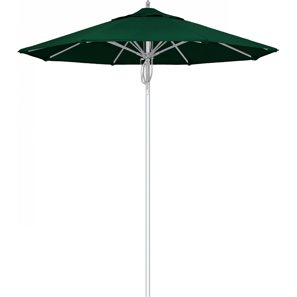 California Umbrella Patio Umbrella: 90" Dia, 7.5' High, Solution Dyed Acrylic, Black, Aluminum & Fiberglass Frame - 194061358818