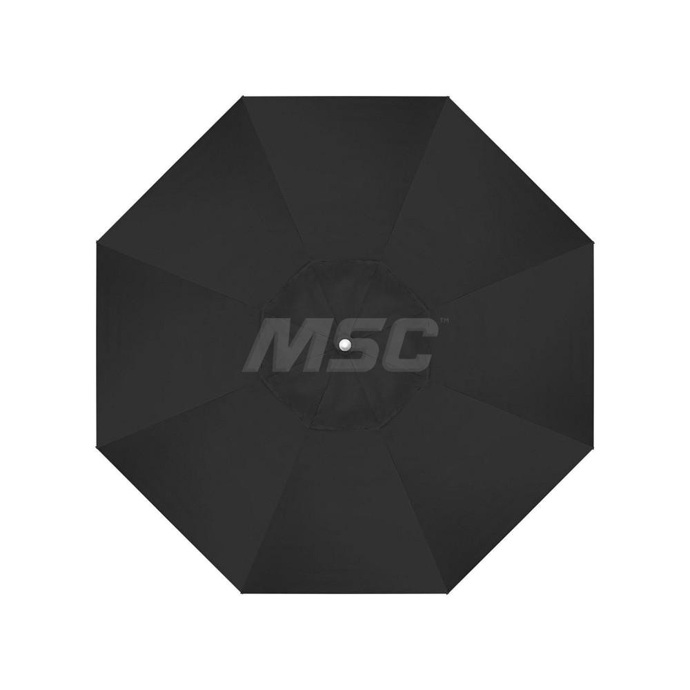 California Umbrella Patio Umbrella: 90" Dia, 7.5' High, Solution Dyed Acrylic, Black, Aluminum & Fiberglass Frame - 194061358818