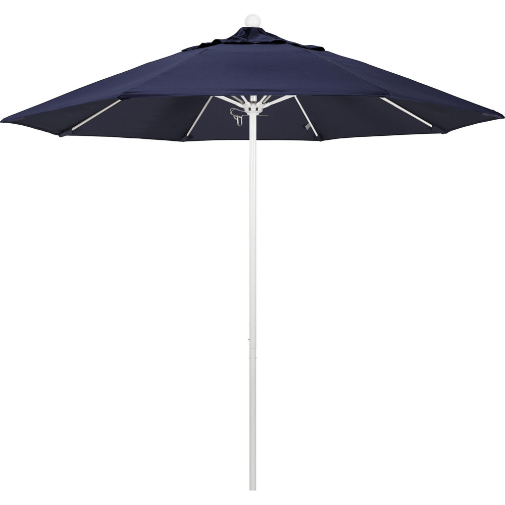 California Umbrella Patio Umbrella: 108" Dia, 8.583' High, Pacifica, Navy Blue, Aluminum Frame - 194061627136