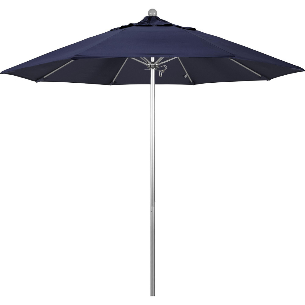 California Umbrella Patio Umbrella: 108" Dia, 8.583' High, Pacifica, Navy Blue, Aluminum Frame - 194061627136