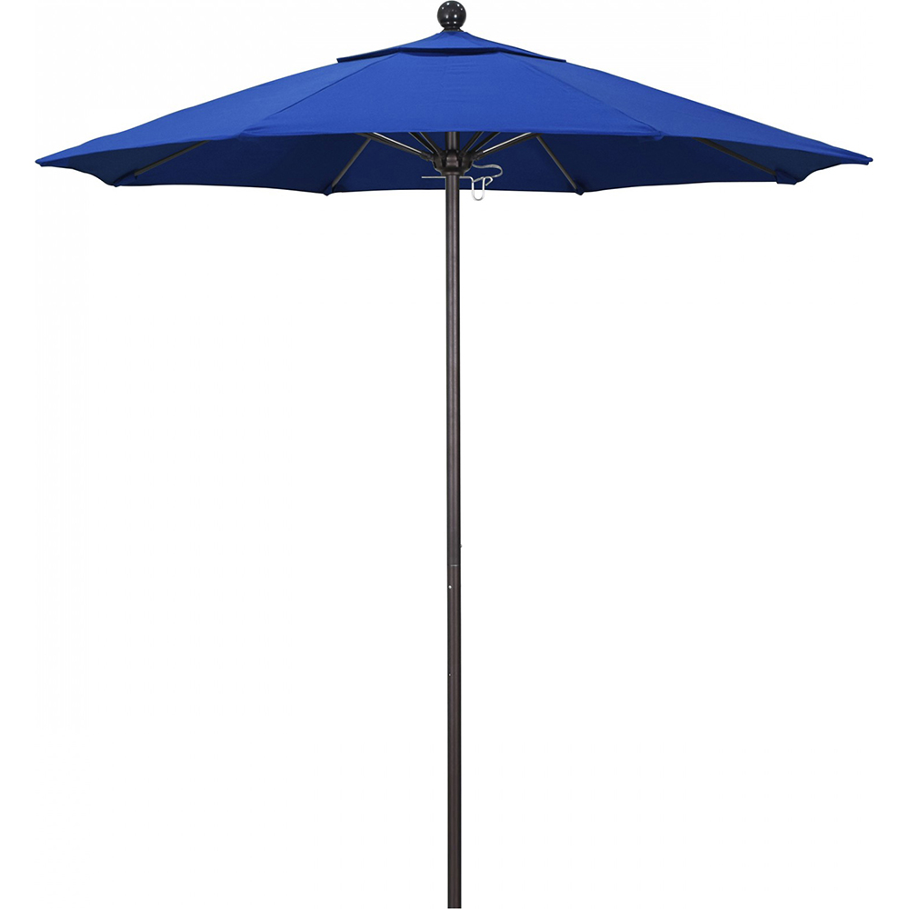 California Umbrella Patio Umbrella: 90" Dia, 7.5' High, Solution Dyed Polyester, Beige, Aluminum & Fiberglass Frame - 194061357828