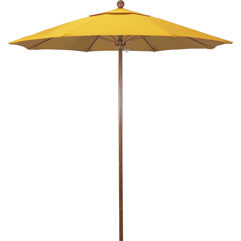 California Umbrella Patio Umbrella: 90" Dia, 8' High, Olefin, Lemon Yellow, Aluminum Frame - 194061620830