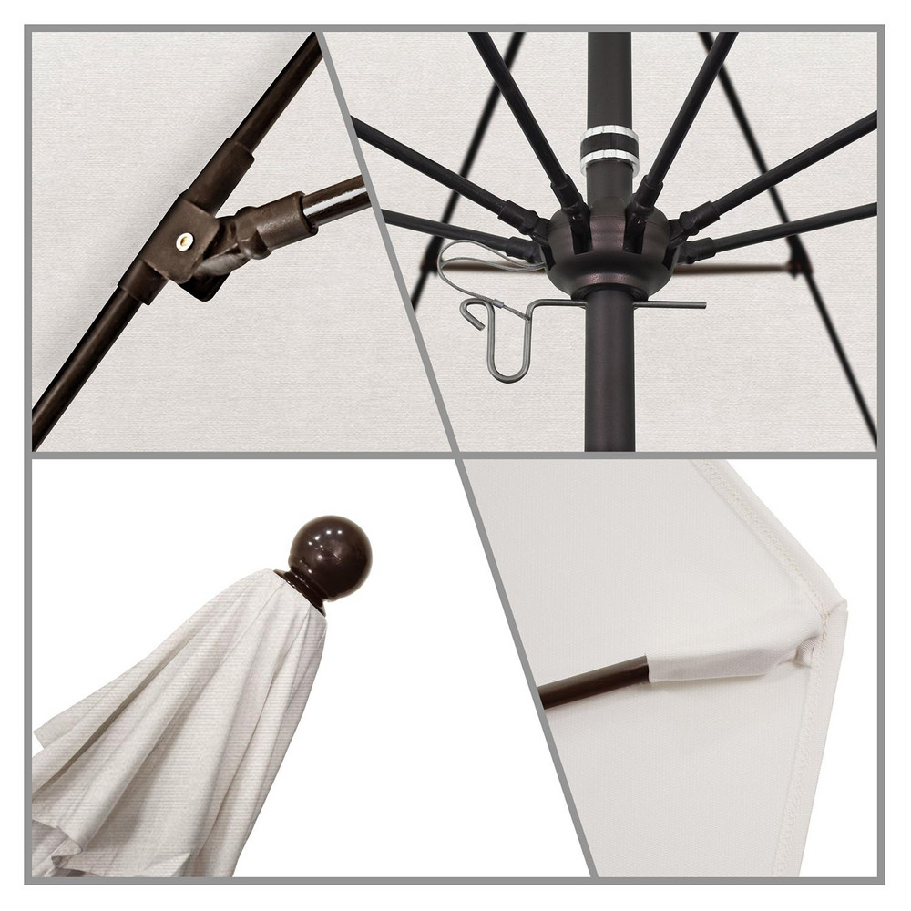 California Umbrella Patio Umbrella: 132" Dia, 8.917' High, Pacifica, Canvas, Aluminum Frame - 194061619360