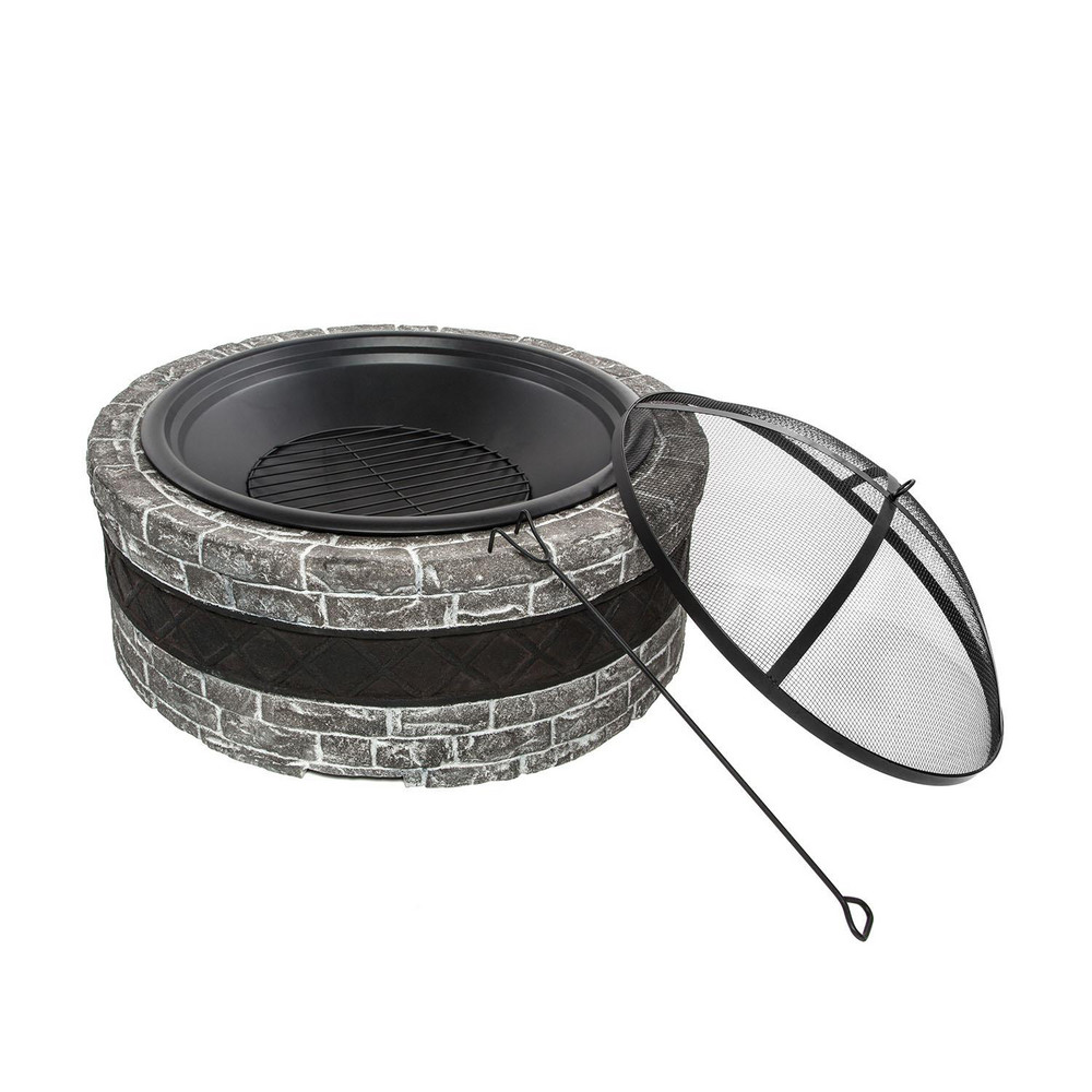 SnowJoe Wood-Burning Firepits: 35, Gray, Black - SJFP35-CS-STN