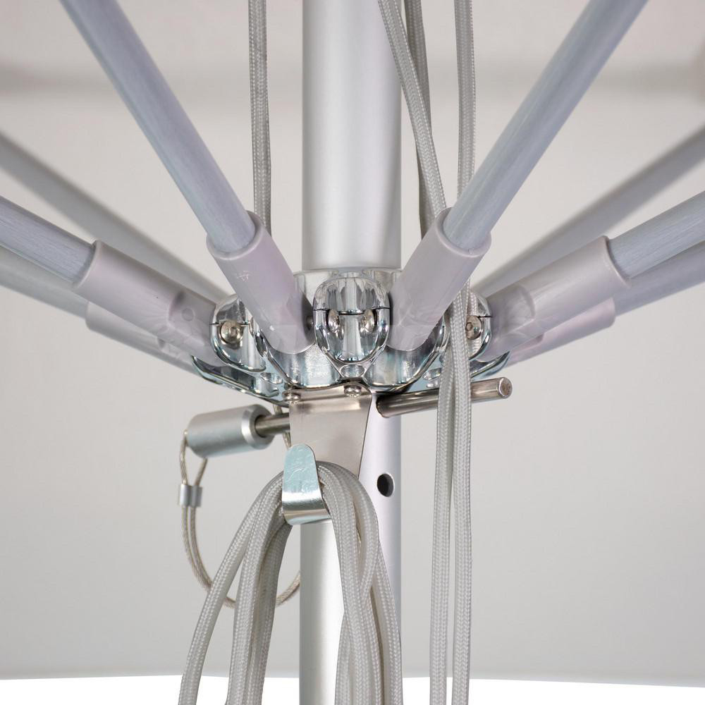 California Umbrella Patio Umbrella: 132" Dia, 11' High, Solution Dyed Acrylic, Sunflower Yellow, Aluminum & Fiberglass Frame - 194061358672