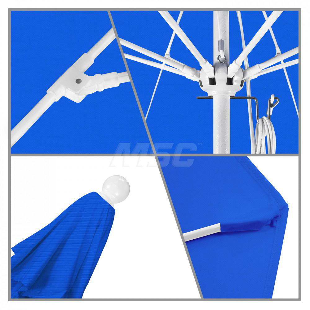 California Umbrella Patio Umbrella: 132" Dia, 11' High, Solution Dyed Polyester, Royal Blue, Aluminum & Fiberglass Frame - 194061357439