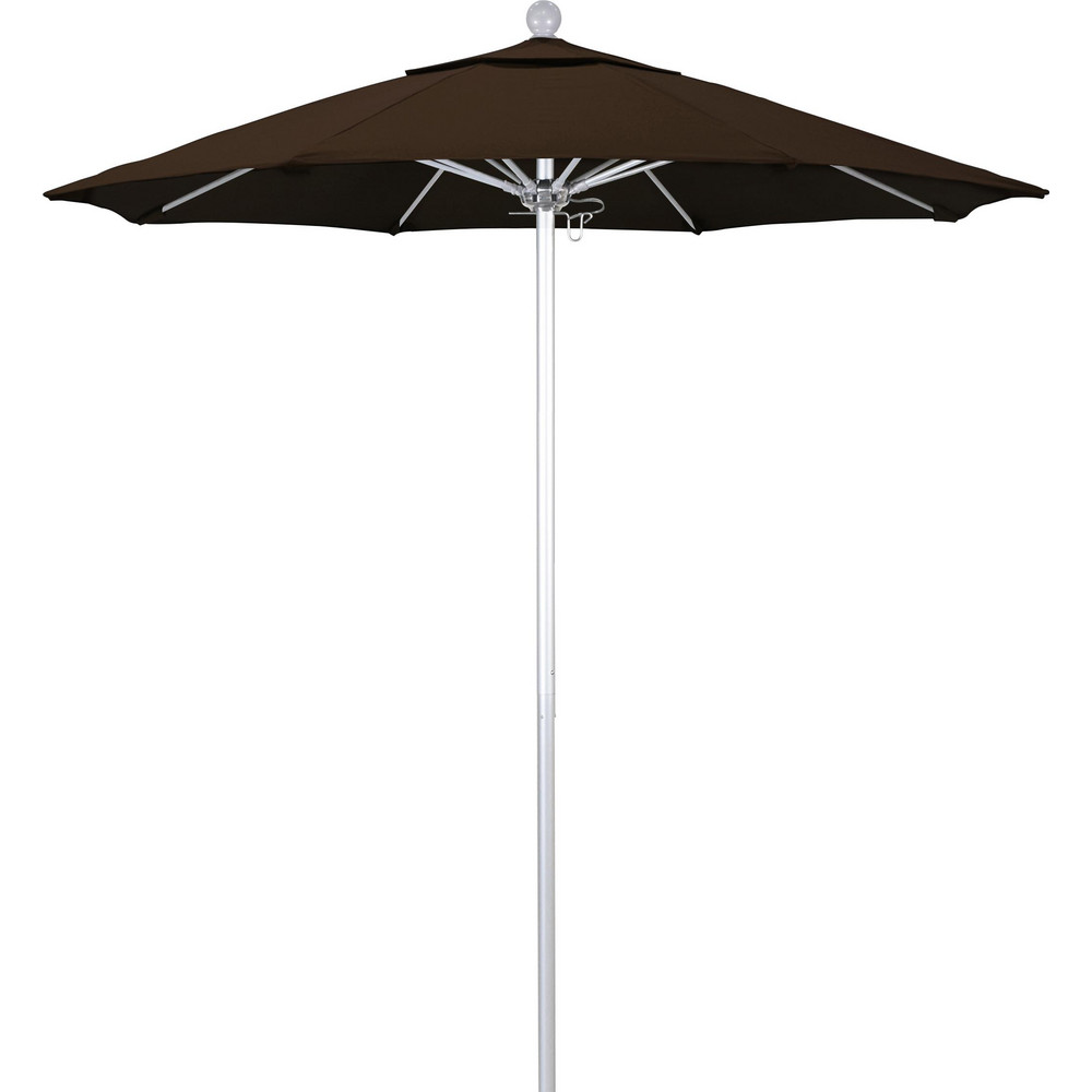 California Umbrella Patio Umbrella: 90" Dia, 8' High, Pacifica, Mocha, Aluminum Frame - 194061620670