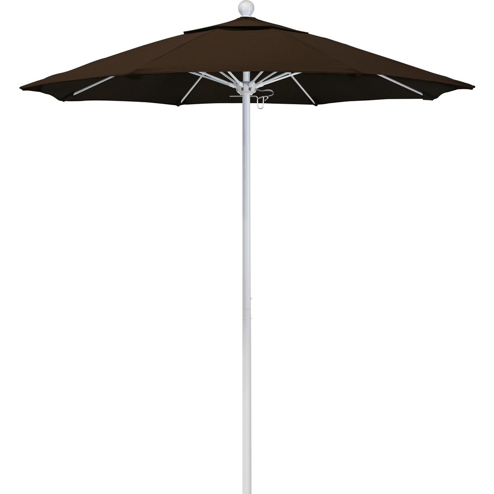 California Umbrella Patio Umbrella: 90" Dia, 8' High, Pacifica, Mocha, Aluminum Frame - 194061620670
