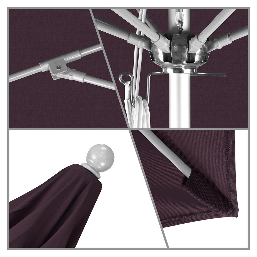 California Umbrella Patio Umbrella: 90" Dia, 8' High, Pacifica, Purple, Aluminum Frame - 194061620366