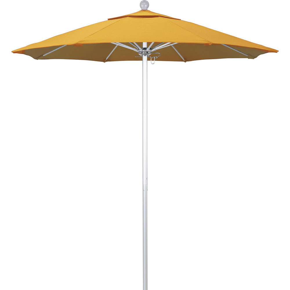 California Umbrella Patio Umbrella: 90" Dia, 8' High, Pacifica, Yellow, Aluminum Frame - 194061620342