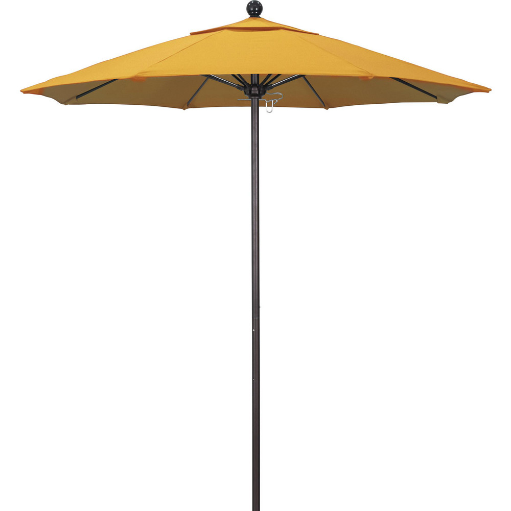 California Umbrella Patio Umbrella: 90" Dia, 8' High, Pacifica, Yellow, Aluminum Frame - 194061620342