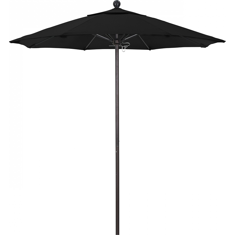 California Umbrella Patio Umbrella: 90" Dia, 7.5' High, Solution Dyed Polyester, Terracotta, Aluminum & Fiberglass Frame - 194061357873