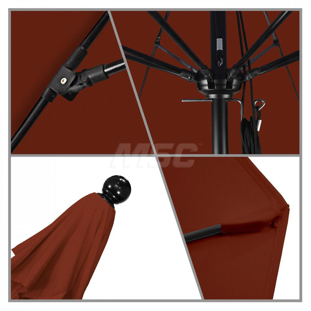California Umbrella Patio Umbrella: 132" Dia, 11' High, Solution Dyed Polyester, Terracotta, Aluminum & Fiberglass Frame - 194061357644