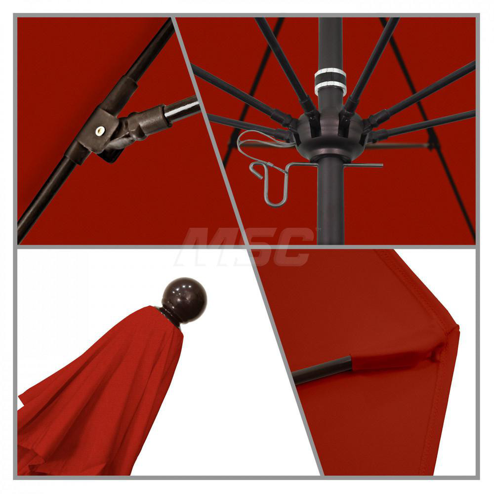 California Umbrella Patio Umbrella: 132" Dia, 11' High, Solution Dyed Polyester, Red, Aluminum & Fiberglass Frame - 194061357361