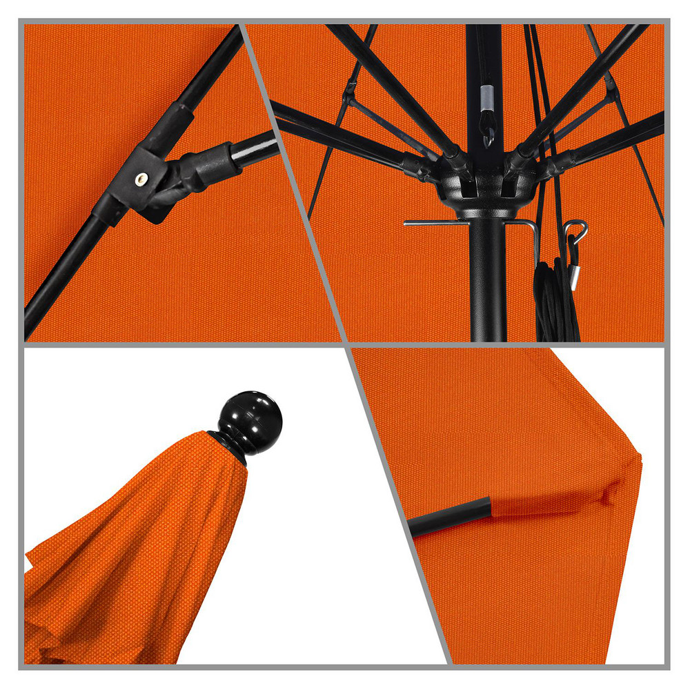 California Umbrella Patio Umbrella: 90" Dia, 8' High, Pacifica, Tuscan, Aluminum Frame - 194061626474
