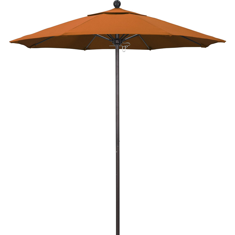 California Umbrella Patio Umbrella: 90" Dia, 8' High, Pacifica, Tuscan, Aluminum Frame - 194061626474