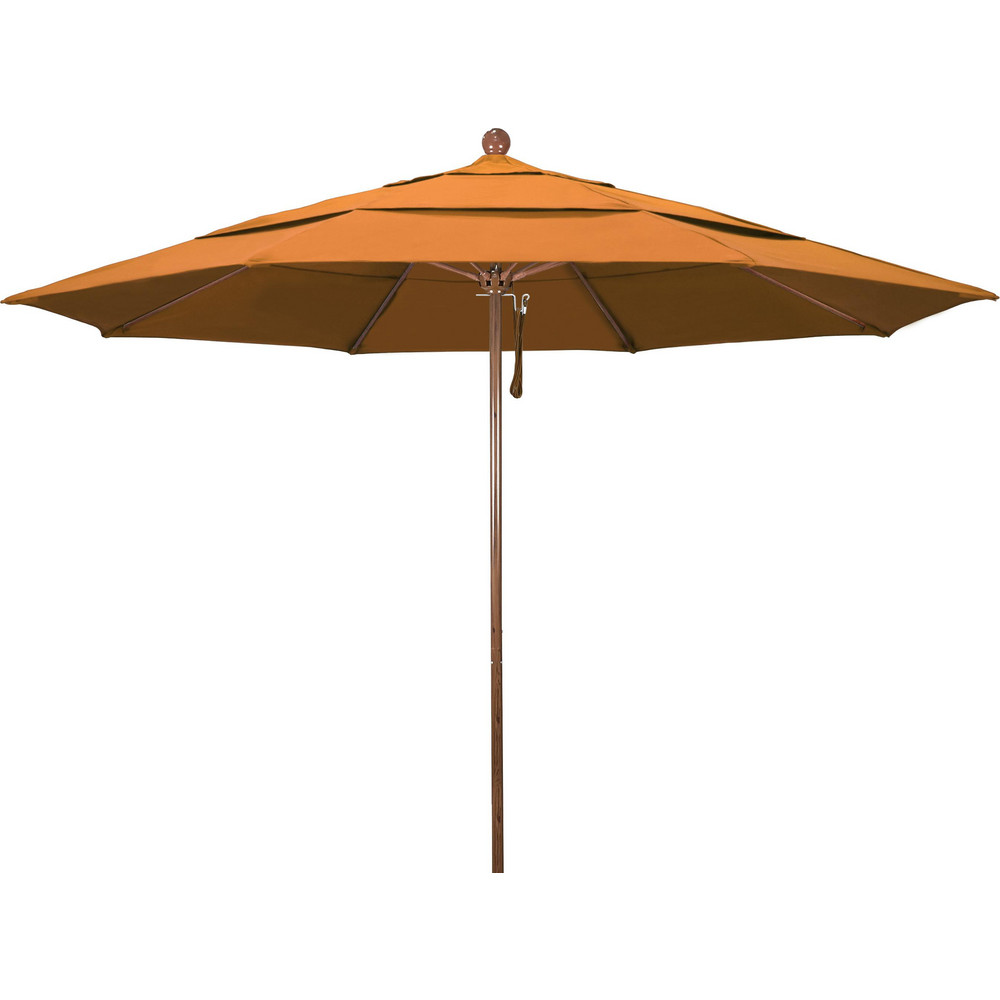 California Umbrella Patio Umbrella: 132" Dia, 8.917' High, Pacifica, Tuscan, Aluminum Frame - 194061619667