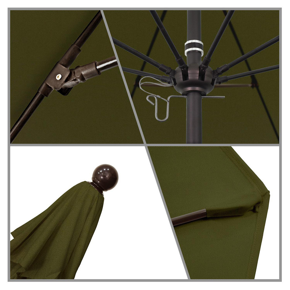 California Umbrella Patio Umbrella: 90" Dia, 8' High, Pacifica, Palm, Aluminum Frame - 194061620441