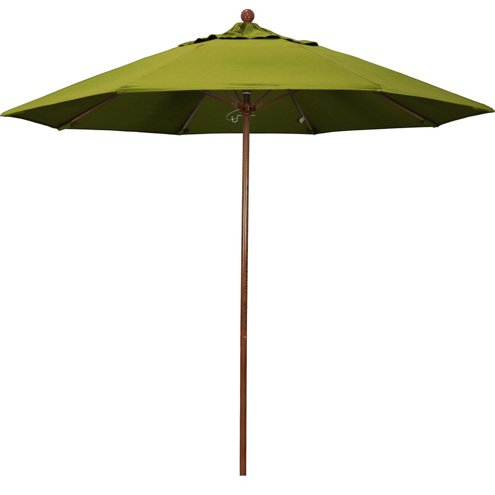 California Umbrella Patio Umbrella: 108" Dia, 8.583' High, Olefin, Hunter Green, Aluminum Frame - 194061627235