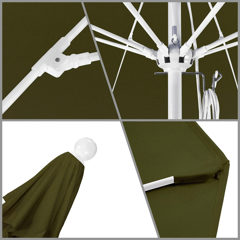 California Umbrella Patio Umbrella: 90" Dia, 8' High, Pacifica, Palm, Aluminum Frame - 194061620649