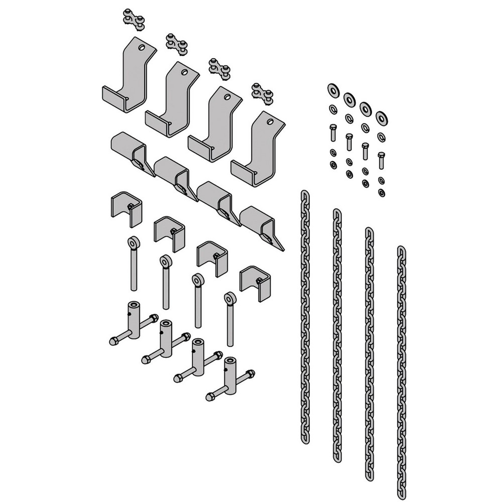 Buyers Products Landscape Spreader Accessories: Type: Tie Down Kit; Product Compatibility: SaltDogg 6-20 Cubic Yard Municipal Spreaders; Material: Steel - 3010548