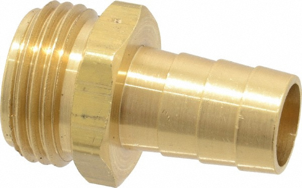 Dixon Valve & Coupling Garden Hose Fitting: 0.5", 0.625" & 0.75" Hose, Short Shank Male, 3/4" NH, Brass - 5850812C