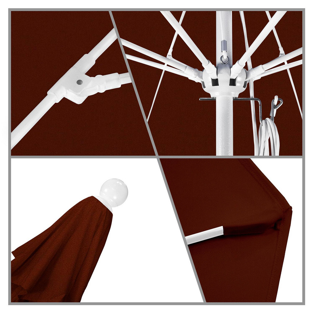 California Umbrella Patio Umbrella: 132" Dia, 8.917' High, Pacifica, Brick Red, Aluminum Frame - 194061619537
