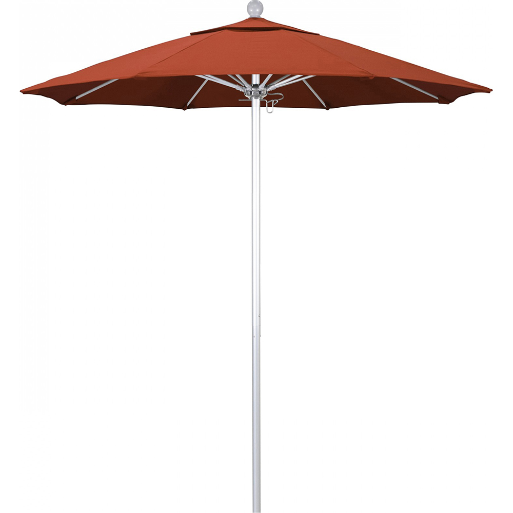 California Umbrella Patio Umbrella: 90" Dia, 7.5' High, Solution Dyed Polyester, Sunset, Aluminum & Fiberglass Frame - 194061357736