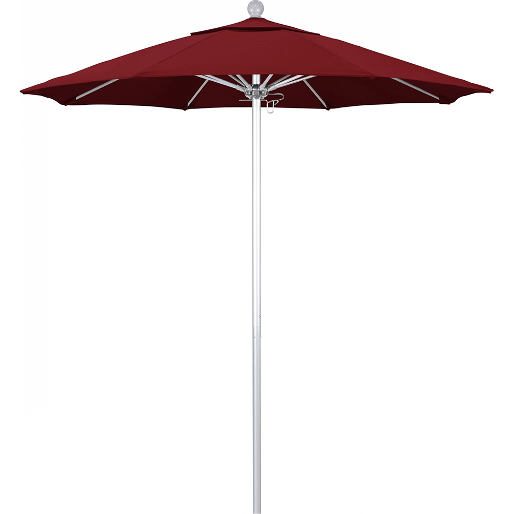 California Umbrella Patio Umbrella: 90" Dia, 7.5' High, Solution Dyed Polyester, Sunset, Aluminum & Fiberglass Frame - 194061357736