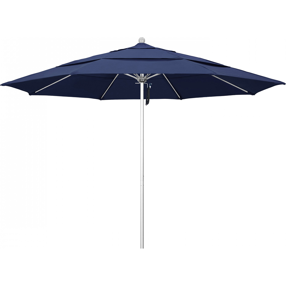 California Umbrella Patio Umbrella: 90" Dia, 7.5' High, Solution Dyed Polyester, Sunset, Aluminum & Fiberglass Frame - 194061357736