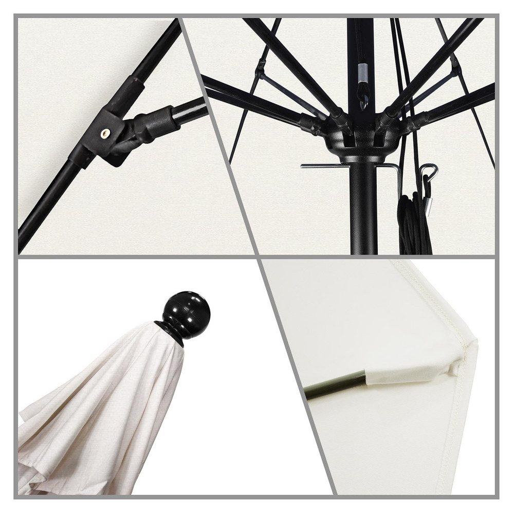 California Umbrella Patio Umbrella: 132" Dia, 8.917' High, Pacifica, Natural, Aluminum Frame - 194061619025