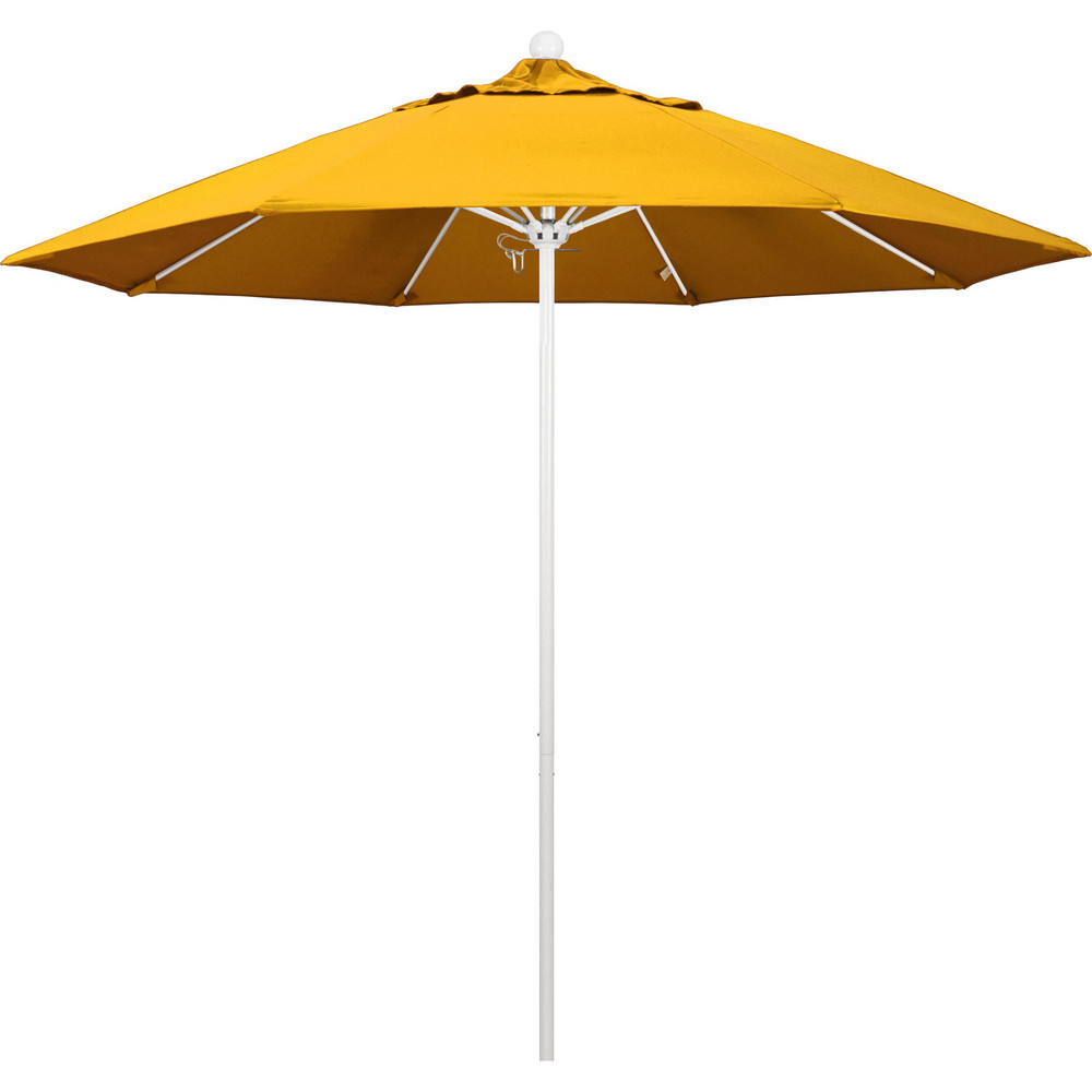 California Umbrella Patio Umbrella: 90" Dia, 8' High, Pacifica, Yellow, Aluminum Frame - 194061620748