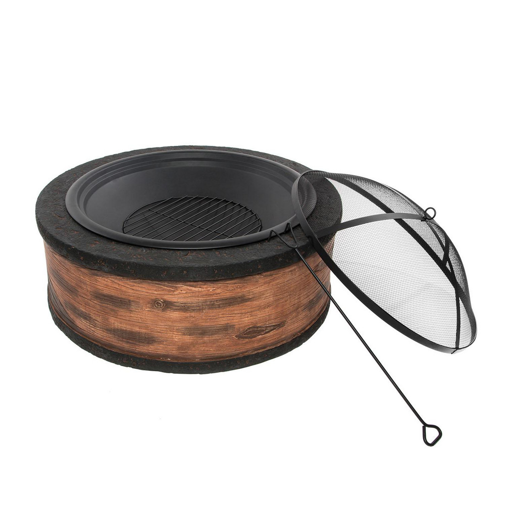 SnowJoe Wood-Burning Firepits: 35, Gray, Black - SJFP35-STN