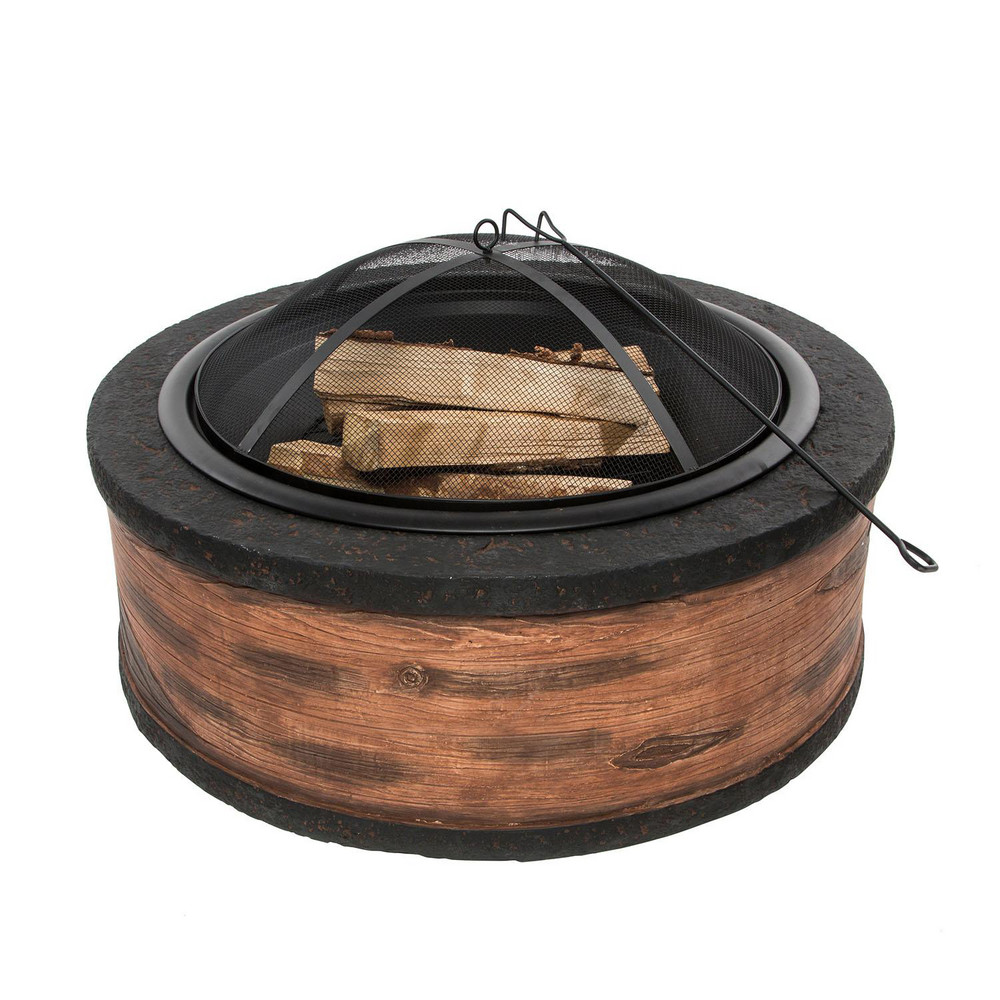 SnowJoe Wood-Burning Firepits: 35, Gray, Black - SJFP35-STN