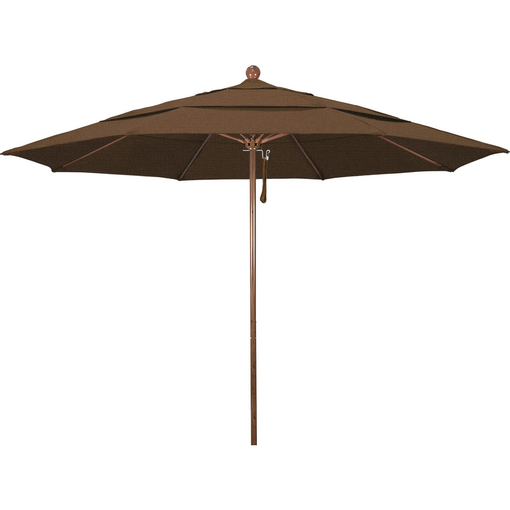 California Umbrella Patio Umbrella: 132" Dia, 8.917' High, Olefin, Black, Aluminum Frame - 194061619896