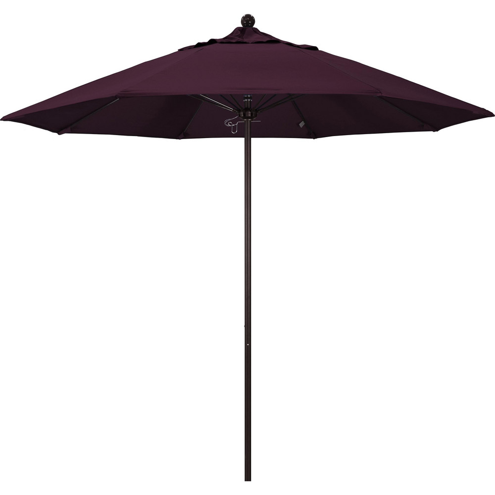 California Umbrella Patio Umbrella: 108" Dia, 8.583' High, Pacifica, Mocha, Aluminum Frame - 194061626719