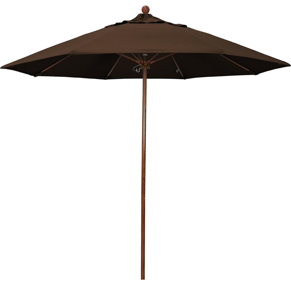 California Umbrella Patio Umbrella: 108" Dia, 8.583' High, Pacifica, Mocha, Aluminum Frame - 194061626719