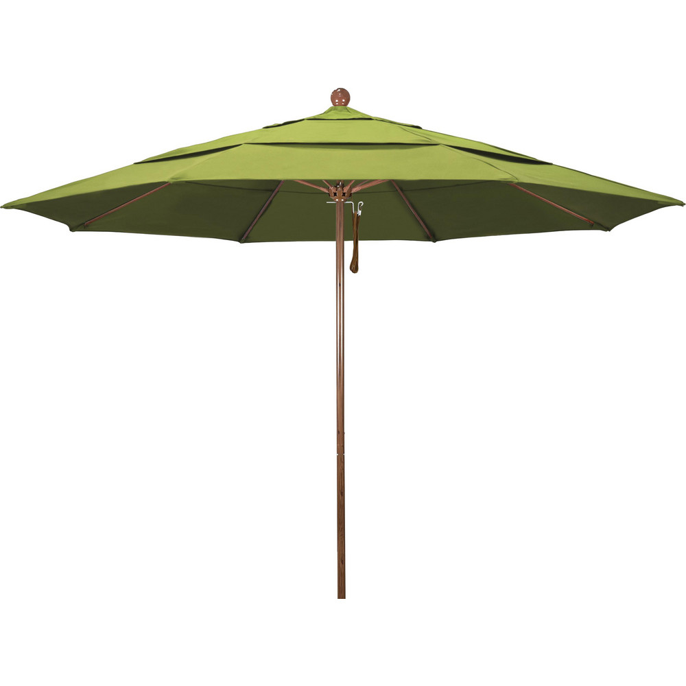 California Umbrella Patio Umbrella: 132" Dia, 8.917' High, Olefin, Lemon Yellow, Aluminum Frame - 194061619865