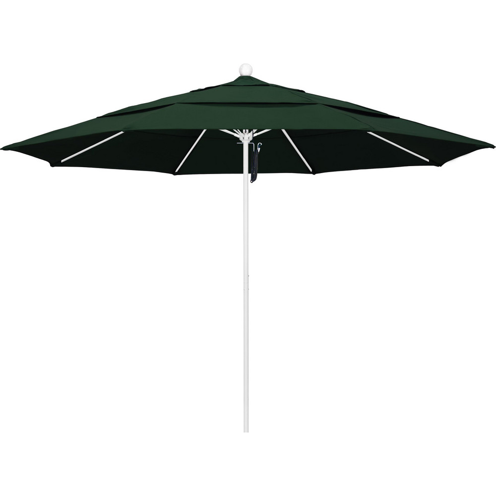 California Umbrella Patio Umbrella: 132" Dia, 8.917' High, Pacifica, Hunter Green, Aluminum Frame - 194061619346