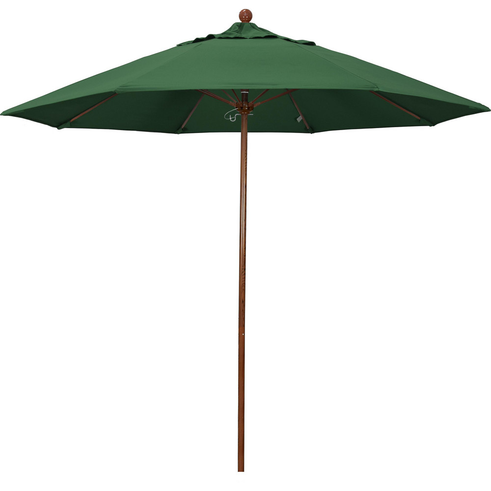 California Umbrella Patio Umbrella: 108" Dia, 8.583' High, Olefin, White, Aluminum Frame - 194061627228