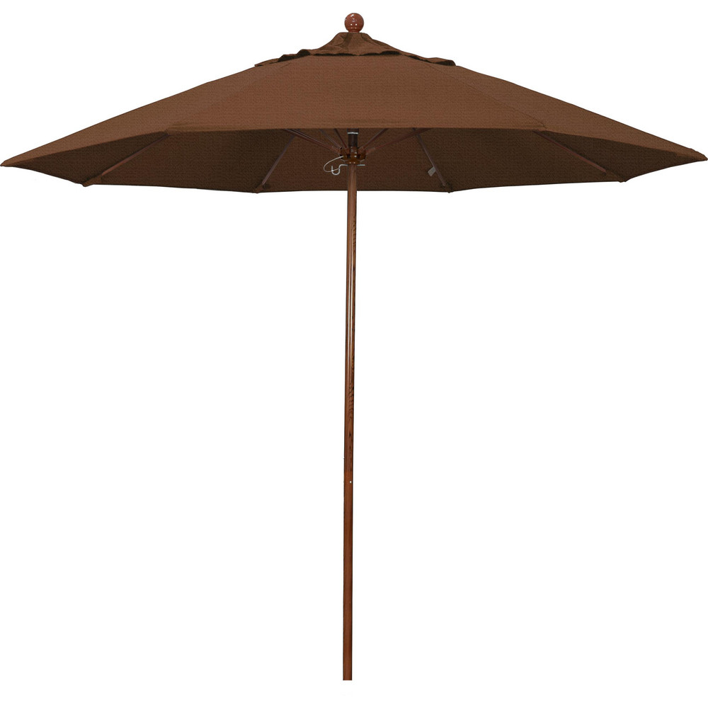 California Umbrella Patio Umbrella: 108" Dia, 8.583' High, Olefin, White, Aluminum Frame - 194061627228