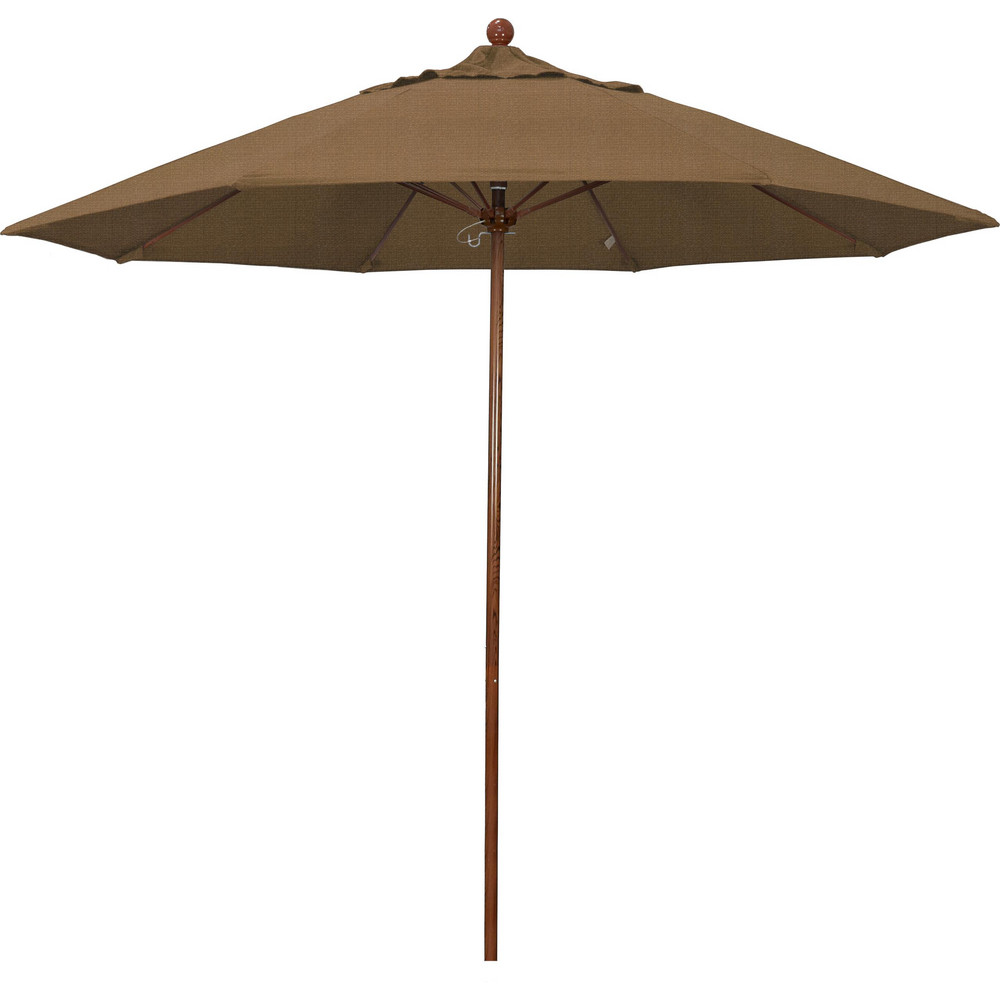 California Umbrella Patio Umbrella: 108" Dia, 8.583' High, Olefin, White, Aluminum Frame - 194061627228