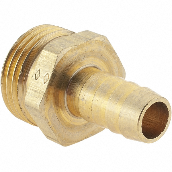 Value Collection Garden Hose Adapter: Hose Barb, 3/4 x 1/2", Brass - 12322