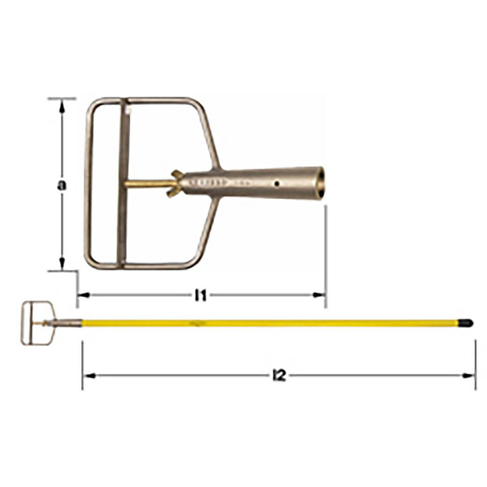 Ampco Scooping Shovel: Aluminum Bronze, Square, 9" Blade Width - S-84FG